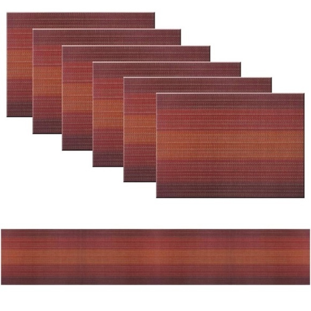 Striped Brown and Red Storage Bins